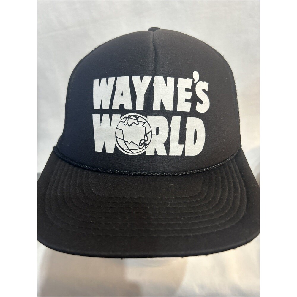 Wayne’s World Movie Black Trucker Mesh Adjustable Snap Back Cap Adult Size